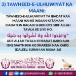 Tawheed-e-ulhuwiyat ka maani