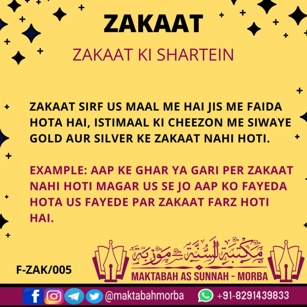 Zakaat ki shartein…..