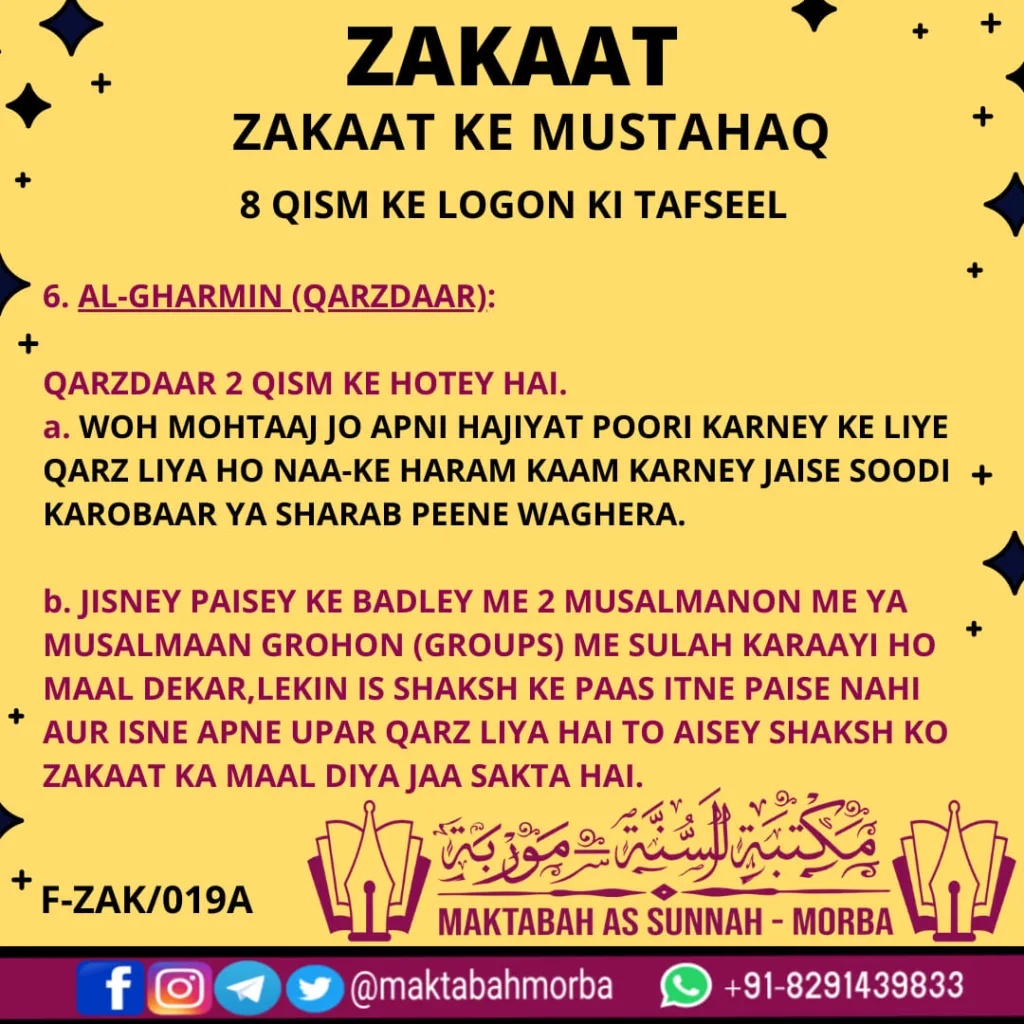 Zakaat ke Mustahaq (contd.)
