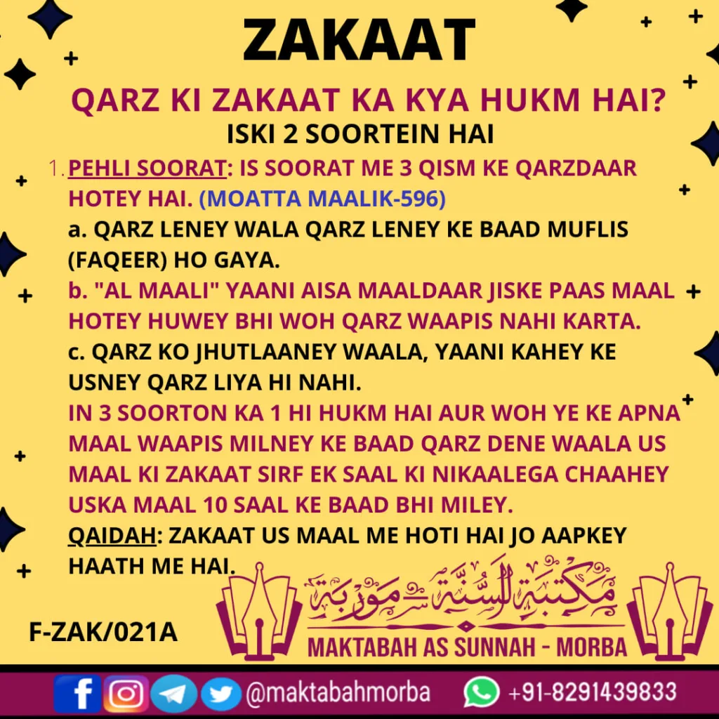 Zakaat- Qarz ki zakaat
