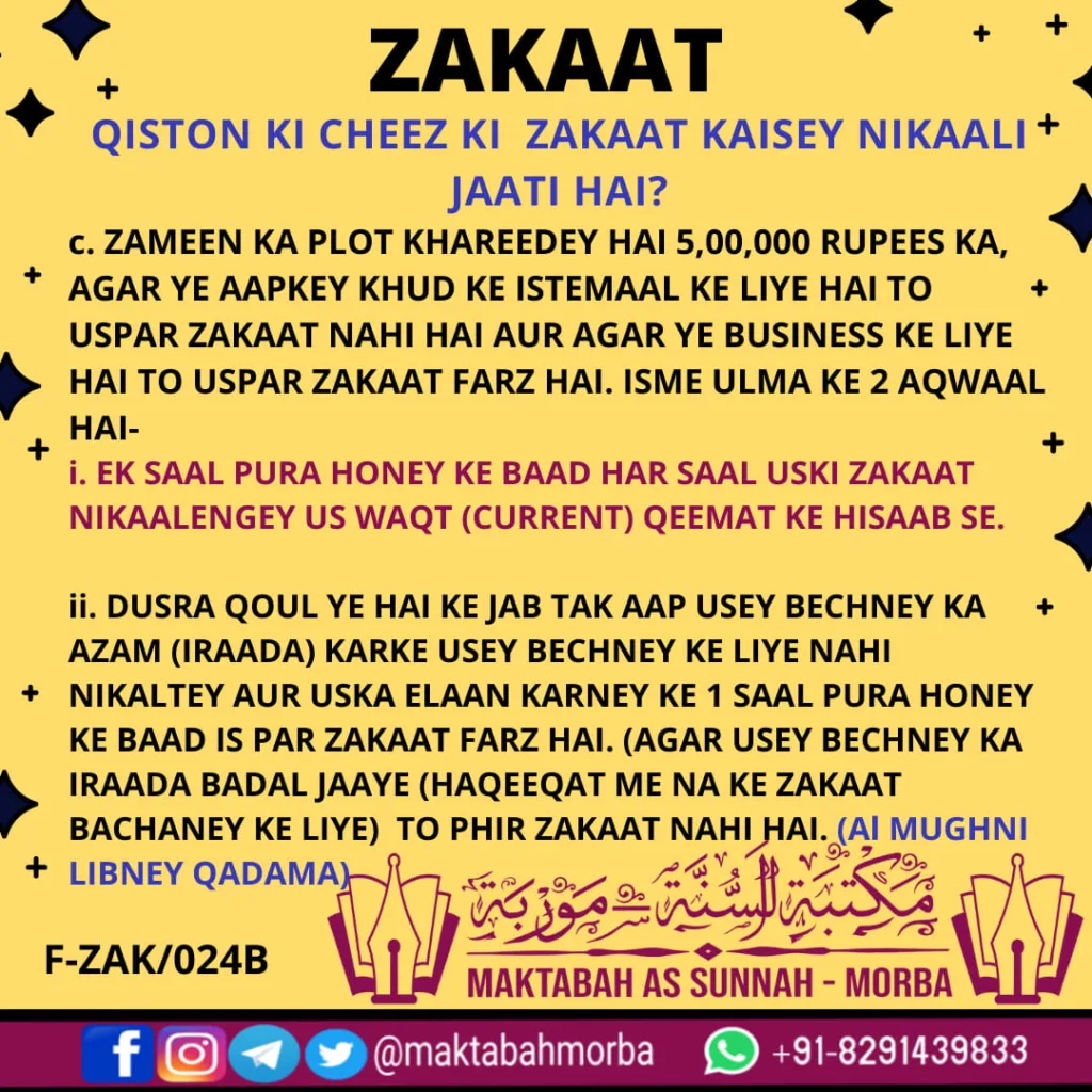 Zakaat- Qiston ki zakaat kaisey nikaaley?