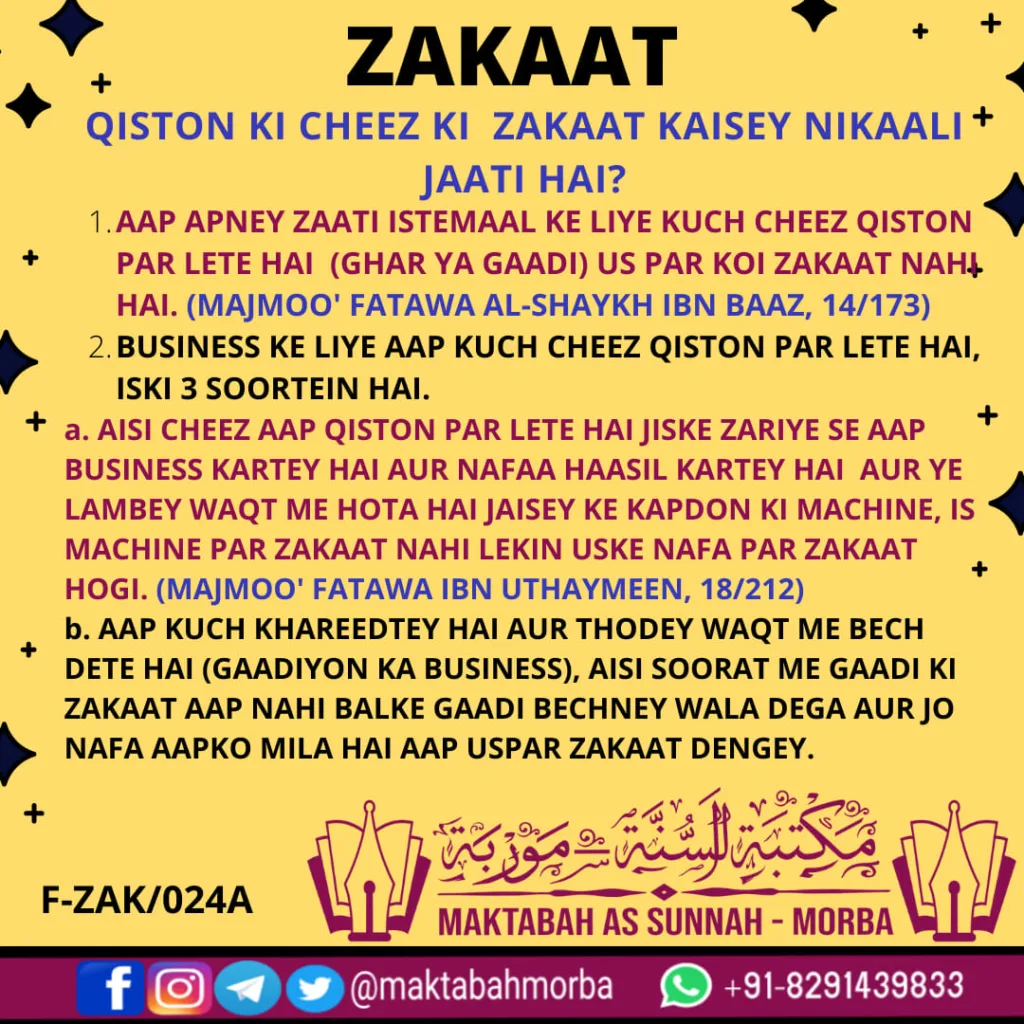 Zakaat- Qiston ki zakaat kaisey nikaley?