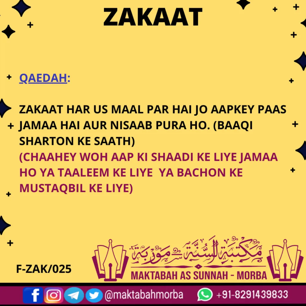 Zakaat- Qaedah