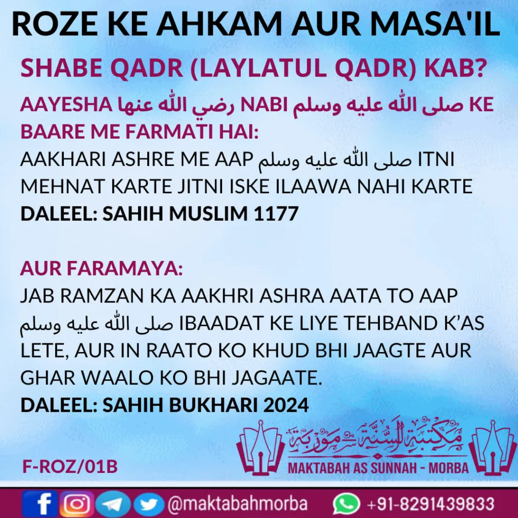ShabeQadr (Laylatul Qadr) Kab?