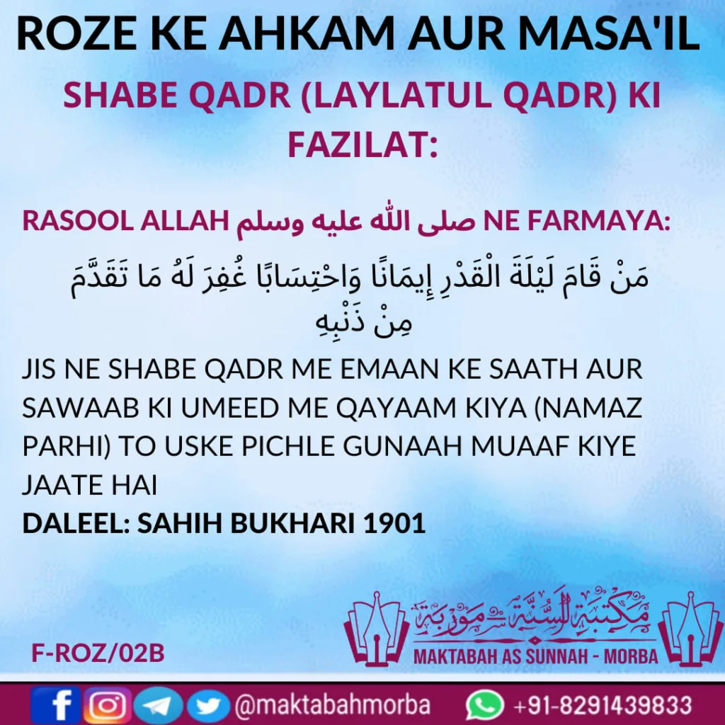 Shabeqadr Laylatul Qadr ki fazilat