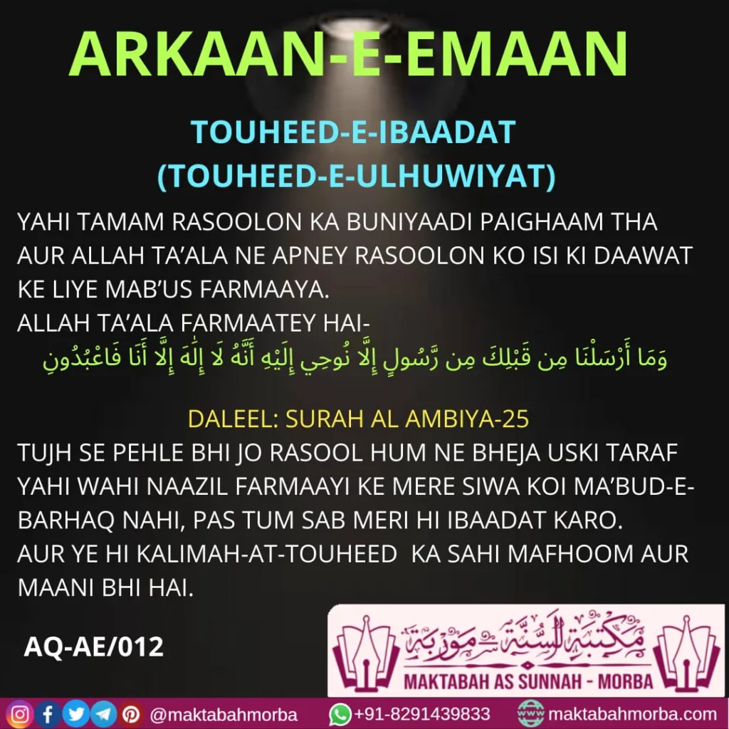 Arkan-E-Eman – Touheed-E-Ibaadat